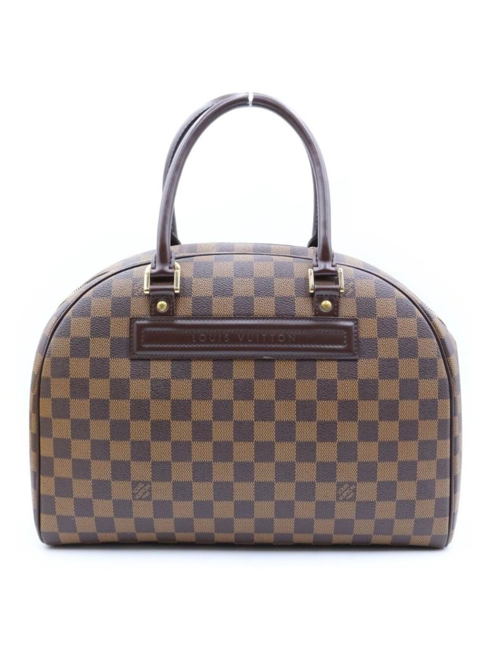 Louis Vuitton Damier Nolita Handbag Brown Leather Gold